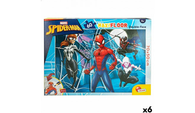 Child's Puzzle Spider-Man Double-sided 60 Pieces 70 x 1,5 x 50 cm (6 Units)