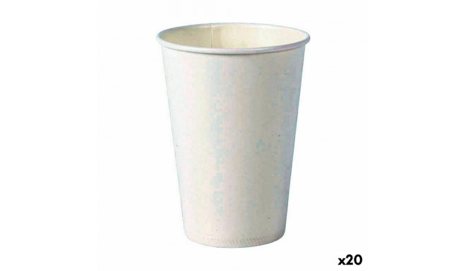 Klaaside komplekt Algon Ühekordne Papp Valge 20 Tükid, osad 220 ml (20 Ühikut)