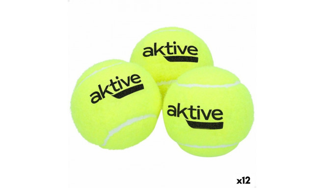 Tennis Balls Aktive 3 Pieces Yellow 12 Units