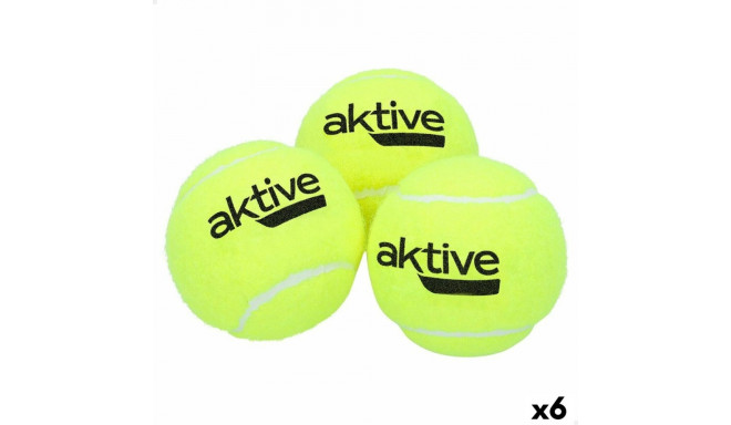 Tennis Balls Aktive Pro 3 Pieces Yellow 6 Units