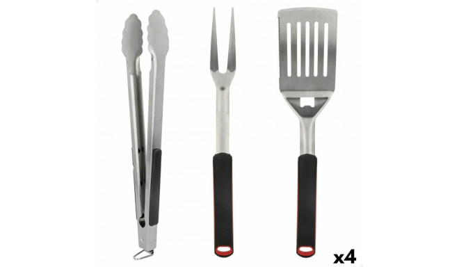 Grillimisvahendite komplekt Aktive 3 Tükid, osad Barbeque-grill Roostevaba teras 9 x 41 x 5 cm (4 Üh