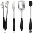 Grillimisvahendite komplekt Aktive 4 Tükid, osad Barbeque-grill Roostevaba teras 10 x 42 x 4 cm (4 Ü