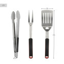 Grillimisvahendite komplekt Aktive 3 Tükid, osad Barbeque-grill Roostevaba teras 9 x 41 x 5 cm (4 Üh