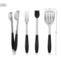 Grillimisvahendite komplekt Aktive 4 Tükid, osad Barbeque-grill Roostevaba teras 10 x 42 x 4 cm (4 Ü