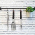 Grillimisvahendite komplekt Aktive 3 Tükid, osad Barbeque-grill Roostevaba teras 9 x 41 x 5 cm (4 Üh