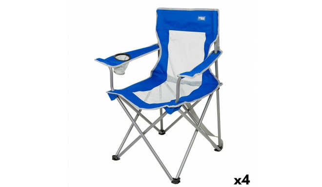 Foldable Camping Chair Aktive Blue Grey 46 x 82 x 46 cm (4 Units)