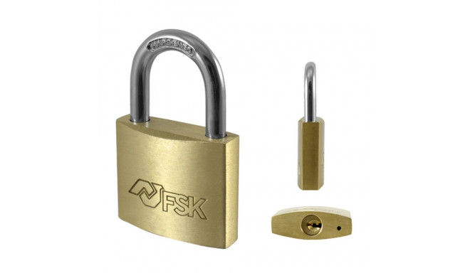 Key padlock Ferrestock Brass 30 mm