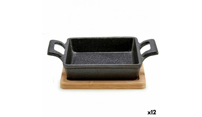 Casserole Dish for Serving Tapas Kinvara 1277SJ4810 1277SJ4810 Brown Black Wood Bamboo Iron 19 x 5 x