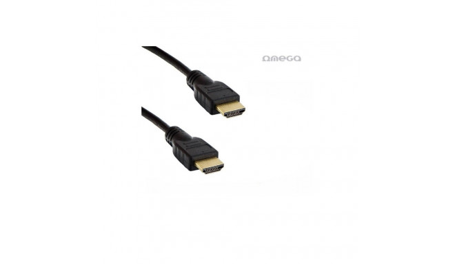 Omega HDMI OCHB43 Vads V1.4 Ar Internetu type A - 19/19 male/male Izturīga pārklājuma 3m Melns (Poly