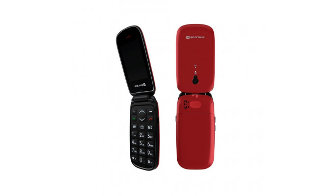 Evelatus Wave Button Flip Mobile Phone with Dual Sim & LCD SOS Senior Call Function Maroon Red