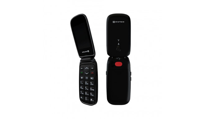 Evelatus Wave Button Flip Mobile Phone with Dual Sim & LCD SOS Senior Call Function Black