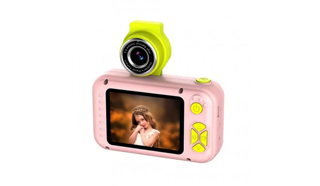CP FL1 Bērnu Nolokāmas linzas Foto un Video Kamera ar MicroSD 2'' LCD krāsu displeju Rozā