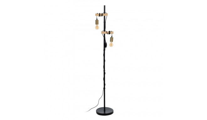 Floor Lamp Black Beige Wood Iron 26 x 26 x 149 cm