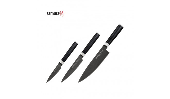 Samura MO-V Stonewash komplekt 3x universaalset noad (Chefs, Univesal, Paring) AUS 8 Jaapani terases