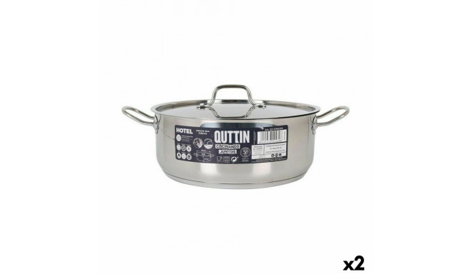 Casserole with lid Quttin Hotel Steel Ø 28 x 11 cm (2 Units)