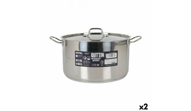Casserole with Lid Quttin Hotel Steel ø 32 x 18 cm (2 Units)