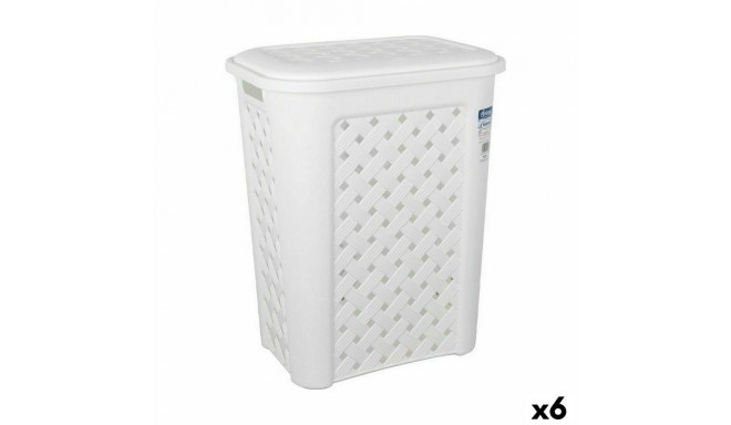 Laundry Basket Tontarelli Arianna With lid White 37,5 x 27,5 x 47 cm (6 Units)