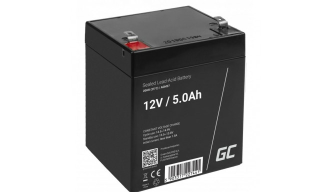 Battery for Uninterruptible Power Supply System UPS Green Cell AGM27 5 Ah 12 V