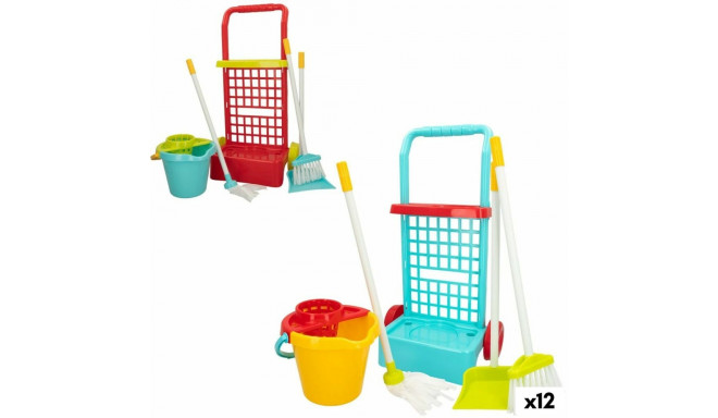 Cleaning Trolley with Accessories Colorbaby Toy 5 Pieces 30,5 x 55,5 x 19,5 cm (12 Units)