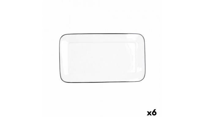 Snack tray Quid Gastro White Ceramic 31 x 18 cm (6 Units)