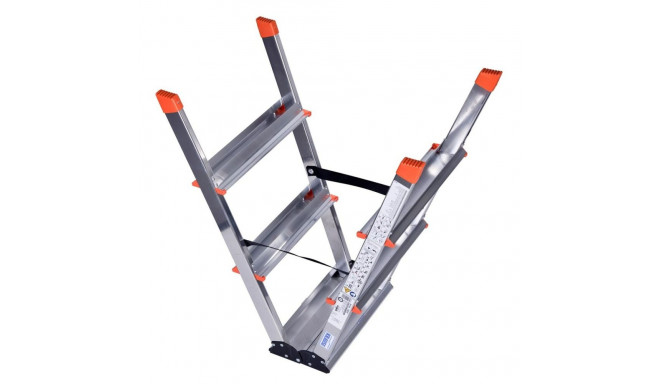 3-step folding ladder Krause 120397 Silver Aluminium - Step ladders ...