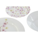 Dinnerware Set Home ESPRIT White Green Pink Porcelain 18 Pieces 27 x 27 x 2 cm