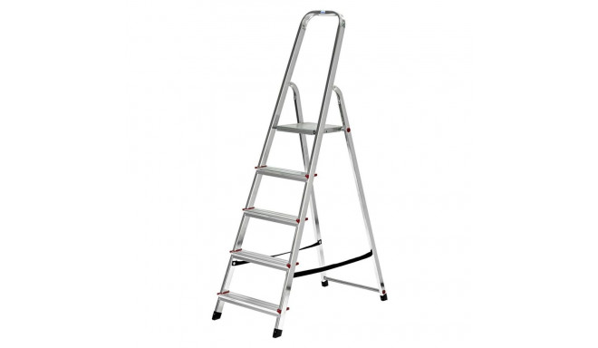 5-step folding ladder Krause 729 Silver Stainless steel Aluminium