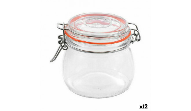 Jar La Mediterránea Hermetic Glass 500 ml (12 Units)