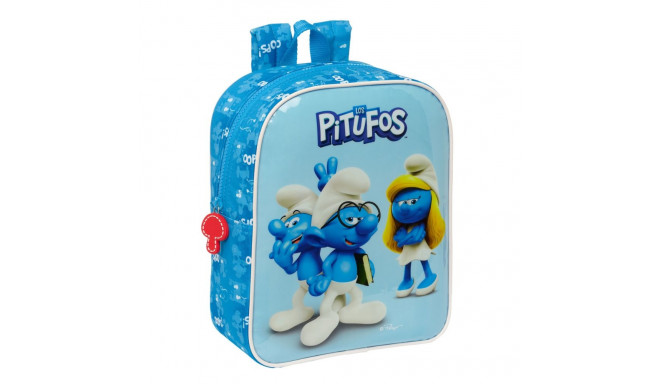Bērnu soma Los Pitufos Zils 22 x 27 x 10 cm
