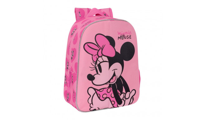 Bērnu soma Minnie Mouse Loving Rozā 26 x 34 x 11 cm