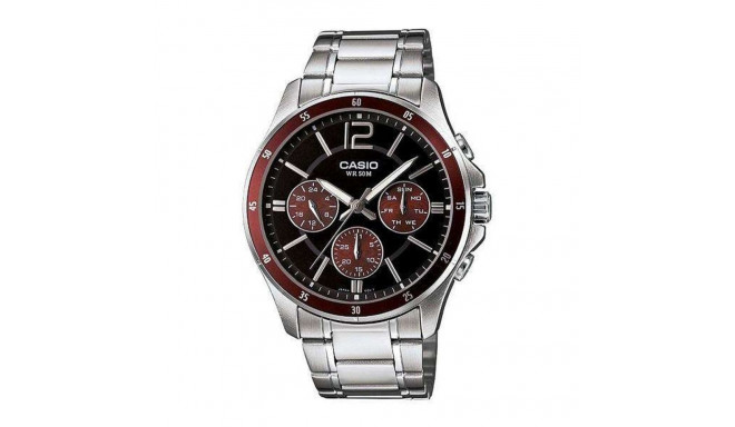 Men's Watch Casio MULTIFUNCTION CALENDAR - BLACK & BORDEAUX (Ø 43,5 mm)