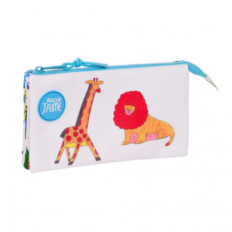 Kahe tõmblukuga pliiatsikarp Algo de Jaime Valge 22 x 12 x 3 cm