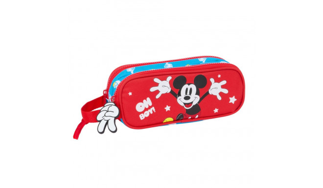Kahe tõmblukuga pliiatsikarp Mickey Mouse Clubhouse Fantastic Sinine Punane 21 x 8 x 6 cm