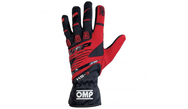 Kids Karting Gloves OMP KS-3 Red/Black 6