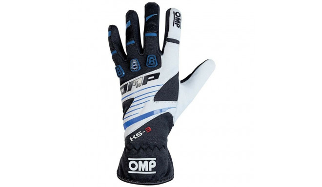 Karting Gloves OMP KS-3 Zils Balts Melns S