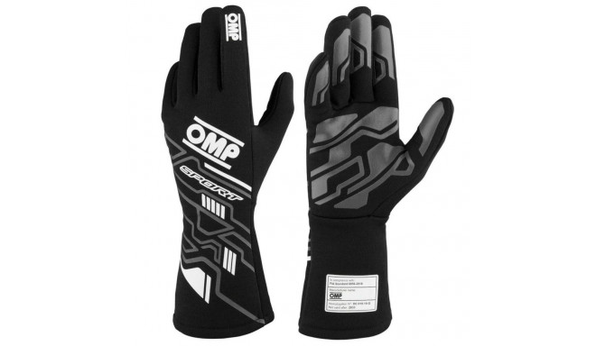 Men's Driving Gloves OMP SPORT Melns/Balts S