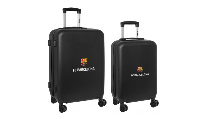 Koferīšu komplekts F.C. Barcelona + mediano 24 Mugursoma ar Ratiņiem Melns 40 x 63 x 26 cm (2 Daudzu