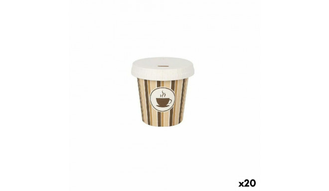 Set of glasses Algon With lid Disposable Coffee Cardboard 10 Pieces 120 ml (20 Units)