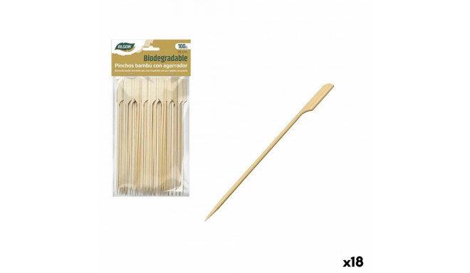Barbecue Skewer Set Algon Bamboo 100 Pieces 18 cm (18 Units)