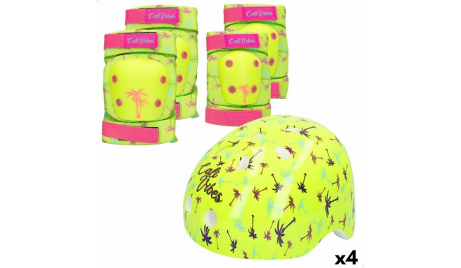 Sporta Aizsargu Komplekts Colorbaby Neon Cali Vibes Dzeltens (4 gb.)