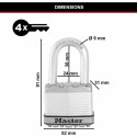 Võtmega tabalukk Master Lock (3 Ühikut)
