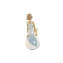 Decorative Figure Home ESPRIT White Sky blue Mediterranean 12 x 8 x 19 cm (2 Units)