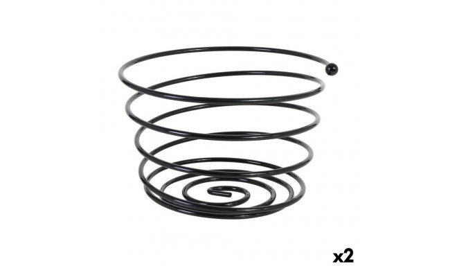Fruit Bowl Viejo Valle Black Spiral Ø 26 x 17 cm (2 Units)