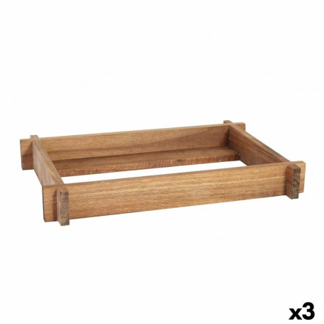 Serving board Viejo Valle Acacia 26,5 x 16,2 x 4 cm (3 Units)