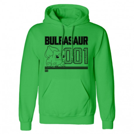Unisex Hoodie Pokémon Bulbasaur Line Art Green - M