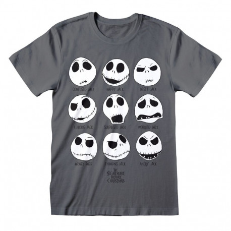 Unisex Short Sleeve T-Shirt The Nightmare Before Christmas Many Faces Dark grey - S