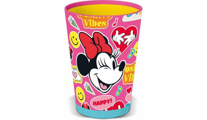 Glass Minnie Mouse Flower Power 470 ml Plastic