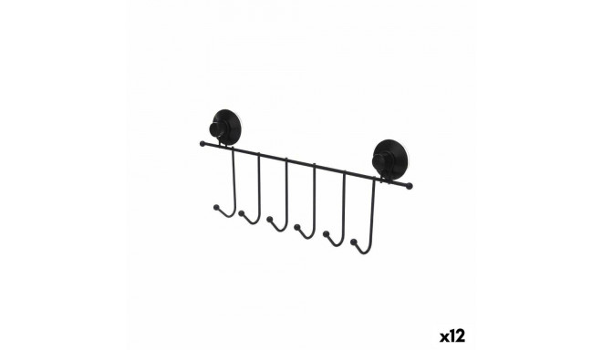 Door Coat Rack Black Steel ABS 39 x 16 x 4,9 cm (12 Units)