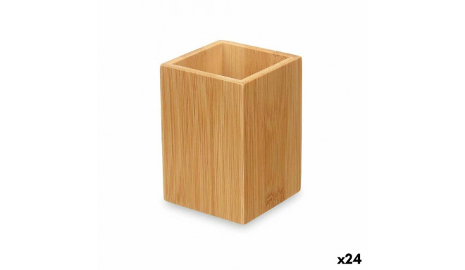 Hambaharjahoidja Naturaalne Bambus Plastmass 6,8 x 9,7 x 6,8 cm (24 Ühikut)