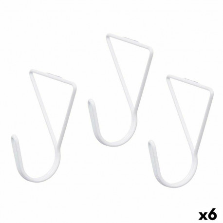 Hangers Gift Decor HA23JHJYX0006W HA23JHJYX0006W White Metal Triangular Set 3 Pieces (6 Units)